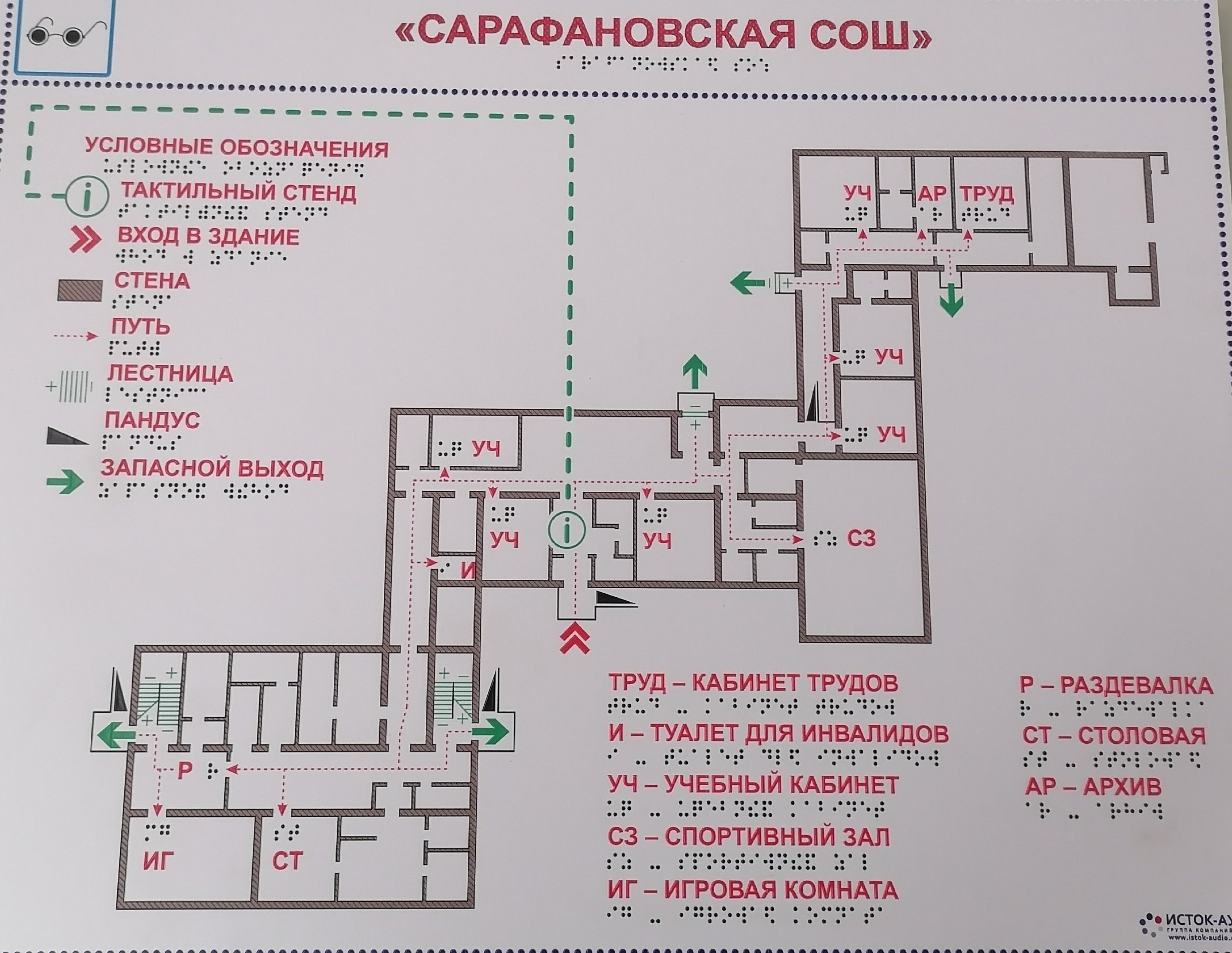 Табличка Брайля.